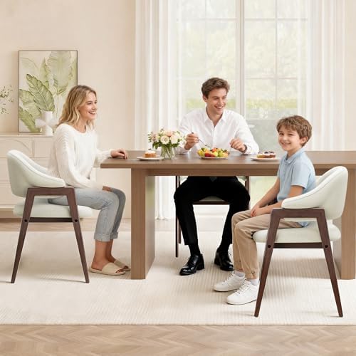 MALOL Wooden Dining Chairs Set of 4, Modern Fabric Upholstered Dining Room Ch...