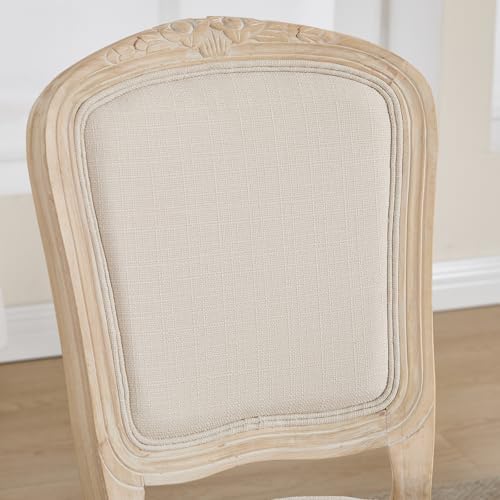 Kmax French Dining Chairs Set of 4, Farbric Upholstered Dining Chairs with El...