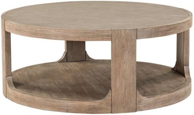 Pemberly Row 3 Piece Set, Round Rubberwood Cocktail Table with Faux Concrete ...