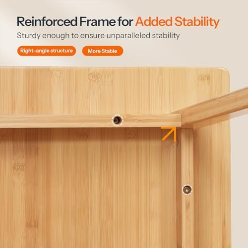 HOOBRO Bamboo Dining Table, Square Dining Table for 2, 27.6" Kitchen Tab...