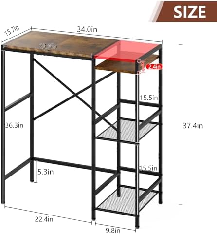 Mini Fridge Stand with Storage Shelves Dorm Microwave Stand Reversible