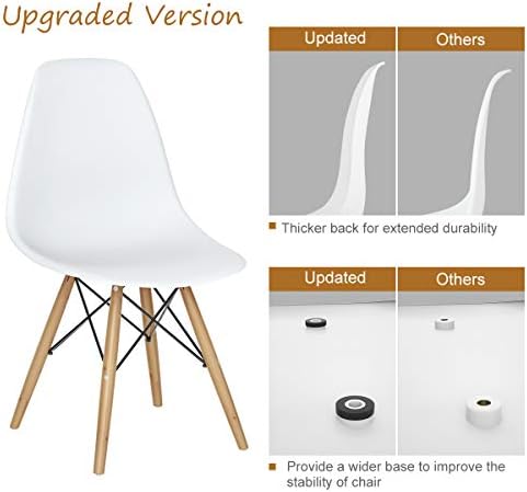 GIANTEX Dining Chairs Set of 2 White, Pre Assembled Dining Room Chairs