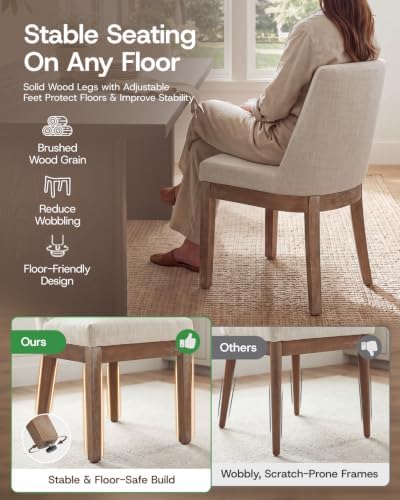 HNY Modern Dining Chairs Set of 6 with Comfortable Back Support, Farmhouse So...