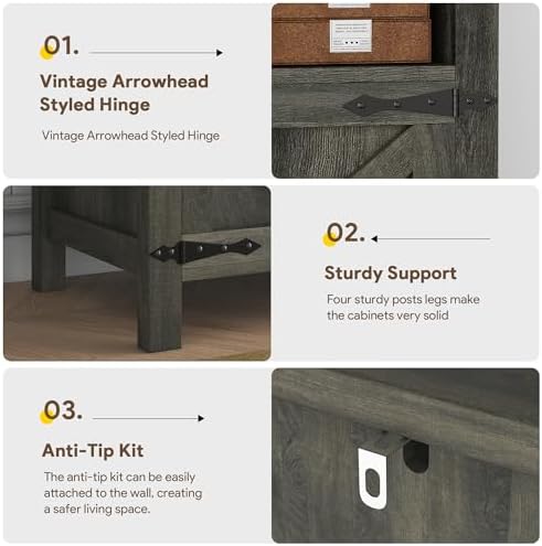knoworld Buffet Sideboard with Storage Farmhouse, Large Kitchen Storage Cabin...