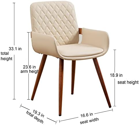 LUNLING Mid Century Modern Dining Chairs Set of 2,Accent Faux Leather Side Ch...