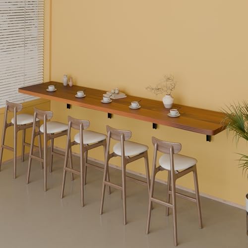 IAE Wall Mounted Folding Table with Pine Wood,72" x 16"Floating Wal...