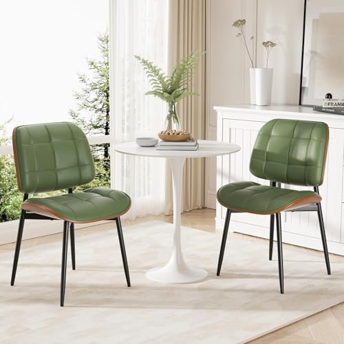 Dining Chairs Set of 4, Mid Century Modern Dining Room Chairs, Upholstered Fa...