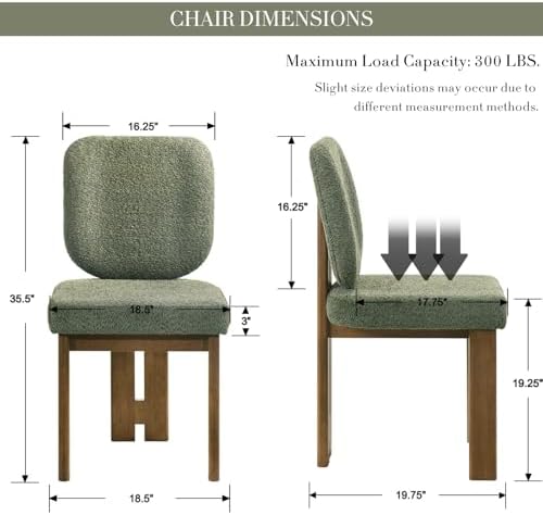 CIMOTA Chenille Dining Chairs Set of 6, Modern Upholstered Side Chairs with W...