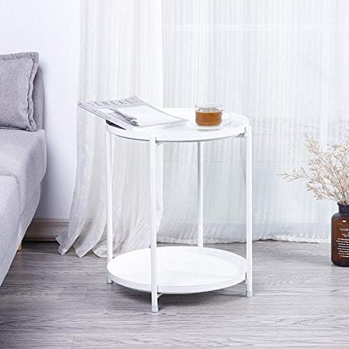 Telephone Table, Tray Metal End Table,Side Table Round Tray,Removable Tray Ou...