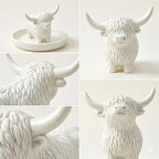 Highland Cow Gifts for Women, Ring Holder Dish for Rings, Earrings, Necklaces, Jewelry Organizer, Highland Cow Farmhouse Decor, Birthday Gifts for Women, Christmas Wedding Housewarming Present