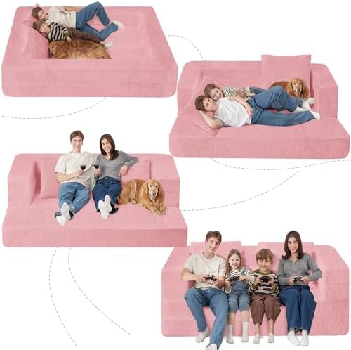 Futon Sofa Bed with Pillow, 3-in-1 Sleeper Sofa Bed with Removable Cover | Co...