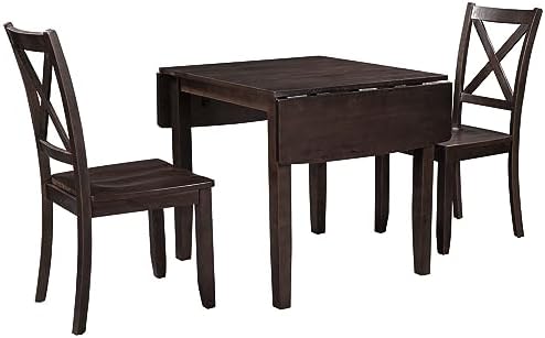 LUMISOL Farmhouse Wood 3-Piece Kitchen Table Set, Espresso