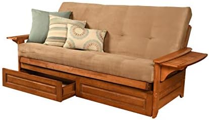 Kodiak Furniture Phoenix Futon in Barbados Finish, Full, Suede Peat