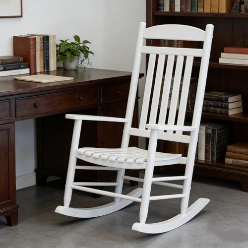 Wooden Outdoor Rocking Chair, Weatherproof Oversized Rocking Chair, Heavy Dut...