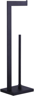 Matte Black Toilet Paper Holder Stand Toilet Paper Roll Holder with Shelf Reserve Free Standing Portable Tissue Storage Organization