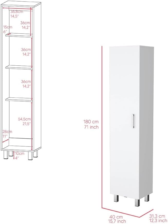 Modern Storage Cabinet, Tall Narrow Locker for Launday Living Room Hallway,fo...