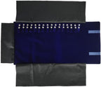 Velet Travel Jewelry Case Roll Bag Organizer for Necklace Bracelet Black Gray Velvet (Blue)
