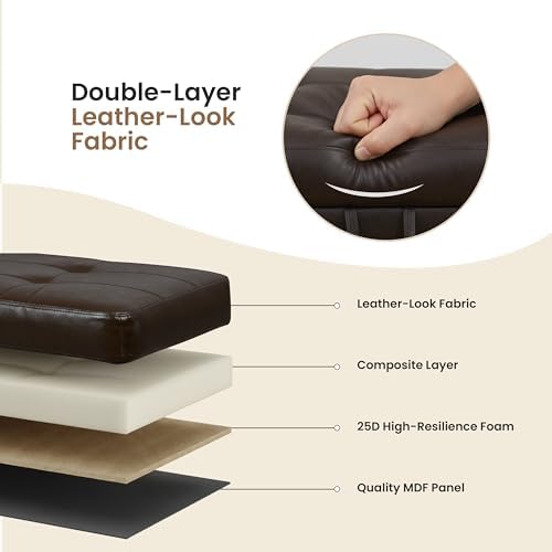 Simple Deluxe Ottoman with Storage Bench Chair, 28.5" L x 19.5" W x...
