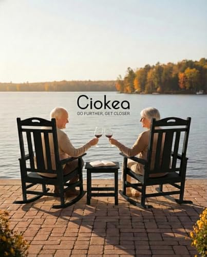 Ciokea Oversized Outdoor Rocking Chair, 380lbs Heavy-Duty Large Patio Rocker,...