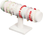 Coward T-Bar Bracelet Holder Organizer Jewelry Display Scrunchie Hair Ties Watch Stand for Home Organization Storage or Store Show Sell (Beige Velvet)