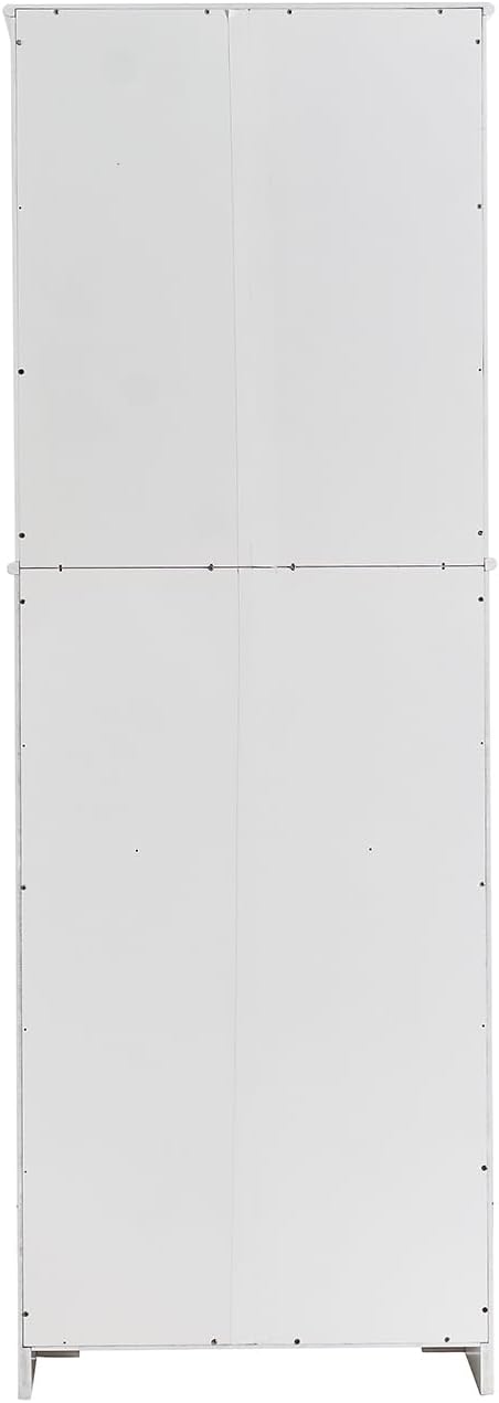 67" Tall White Kitchen Pantry Cabinet with Doors & Drawers - Large S...