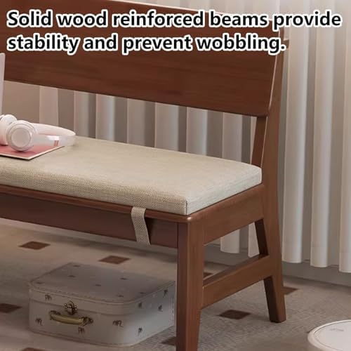 Traditional Wooden Dining Bench, Solid Wood Farmhouse Entryway Bench with Tal...