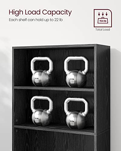 VASAGLE Bookshelf, 23.6 Inches Wide, 6-Tier Open Bookcase with Adjustable Sto...
