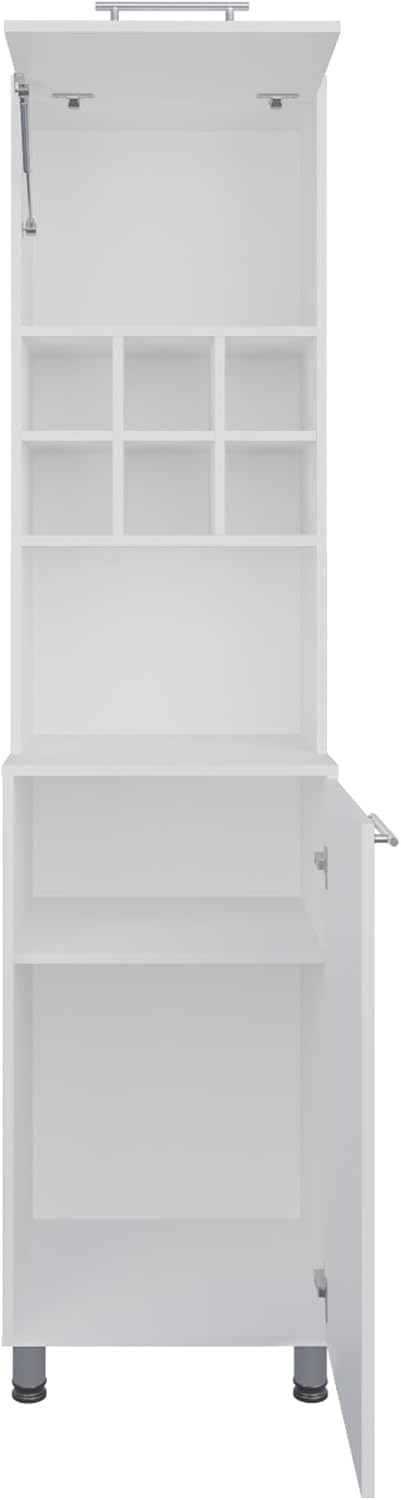 Kitchen Pantry with 2 Doors 4 Legs 8 Shelves White | FSC and CARB compliant e...