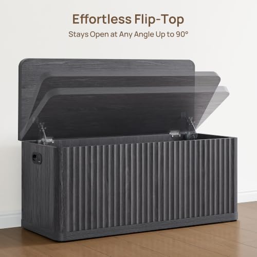 SICOTAS Storage Bench 80.4" Wide Shoe Bench with Lift Top Large Wooden S...