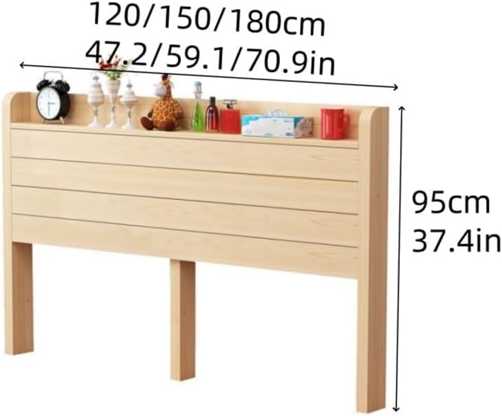 Wood Rustic Panel Headboard with Storage Shelf Single/Twin/Queen Size Modern ...