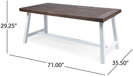 GDFStudio Cassie Outdoor Modern Industrial 3 Piece Acacia Wood Picnic Dining ...