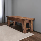 Durango Rustic Farmhouse Style 60-Inch Wood Bench - Industrial Modern Accent Furniture with Solid Wood Seat for Entryway, Dining Room, Hallway, Foyer, or Kitchen by Alaterre Furniture