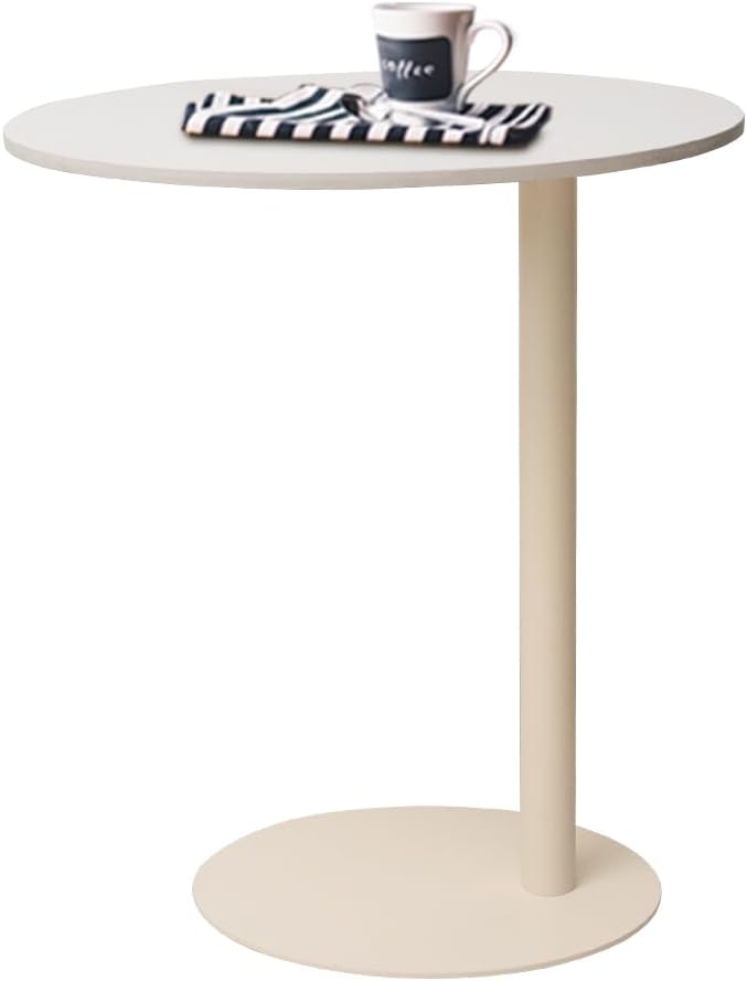Marble Top Round Sofa Side Table Robust Iron Base with Elegant Design for Liv...