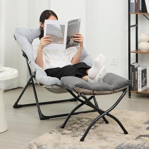 15"(H) Folding Ottoman, Foldable Footrest Stool, Portable Small Foot Sto...