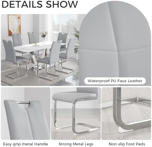 yeag Modern Dining Chairs Set of 6, Upholstered Kitchen Room Chairs High Back...