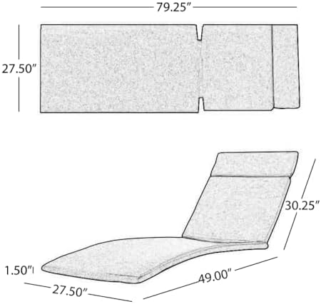 52005.00CUSH-CAR (2PCS) Salem Outdoor Chaise Lounge Cushion (Without Chaise L...