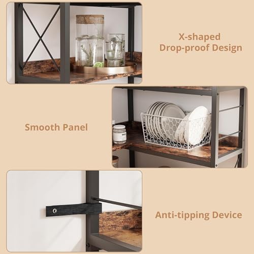 IRONCK Corner Bookshelf, 78 in L-Shaped Bookcase with Doors & Shelves