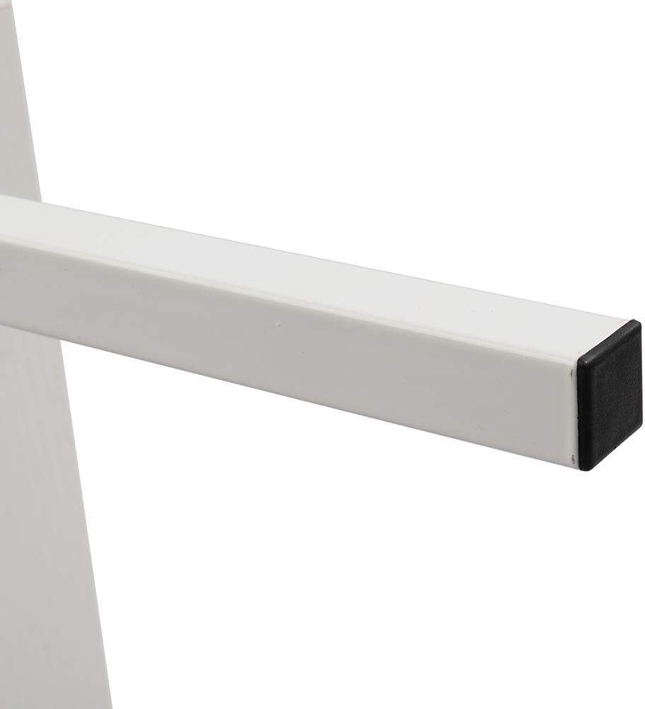White Ladder Shelf Wall Mount, 5 Tier Ladder Bookshelf with Wood Shelf and Metal Frame, Modern Tall Ladder Shelves for Living Room, Bedroom, Office (12" D x 24" W x 71" H)