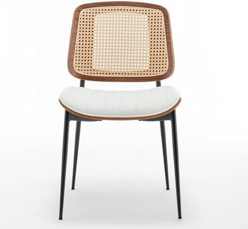 LUNLING Dining Chairs Set of 2 Mid Century Modern Retro Faux Leather Kitchen ...