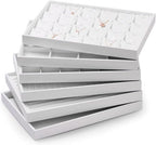 12-Grid PU Leather Watch Display Tray with Pillow Inserts White | 12 Watch Slots, Soft Pillow Inserts, For Watch Storage & Display, Durable & Sturdy, For Home & Retail