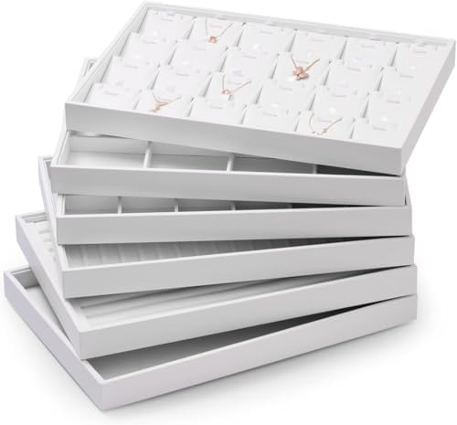12-Grid PU Leather Watch Display Tray with Pillow Inserts White | 12 Watch Slots, Soft Pillow Inserts, For Watch Storage & Display, Durable & Sturdy, For Home & Retail