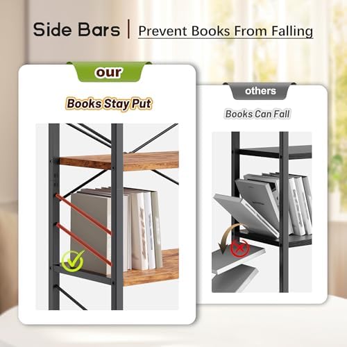 DurayLoly 5-Tier Book Shelf for Living Room, 64.96" H Open Display Bookcase