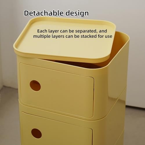 Square Night Stand with Magnetic Door, Plastic Stackable Small Storage Cabine...
