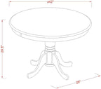 East West Furniture HBGR3-MAH-W 3 Piece Dining Room Table Set Contains a Round Kitchen Table with Pedestal and 2 Dining Chairs, 42x42 Inch, Mahogany