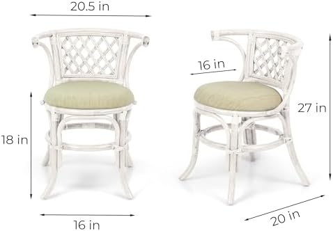 Borneo Compact Dining Set White Color, Table with Glass Top + 2 Chairs with C...