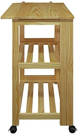 Casual Home Trek Folding Natural Kitchen Cart, 27"W (372-30)