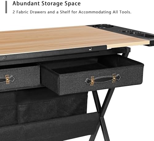 VECELO Drafting Table Art Desk Art Table Adjustable Drawing Table Tilted Tabl...