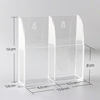 APSOONSELL Remote Control Holder Organizer Wall Mount Acrylic Tidy for Air Conditioner, TV box, Stereo, 2 Slots