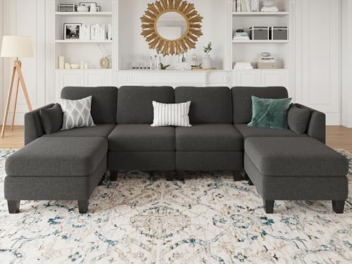 Modular Sectional Sofa 6 Seaters Modular Sleeper Sofa Couch | Comfy Sectional...