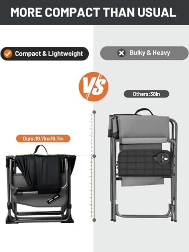 TIMBER RIDGE 400lbs Heavy Duty Camping Chair Portable Directors Chair | Foldi...